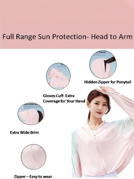 Sun & UV Protection UPF Jacket With Visor