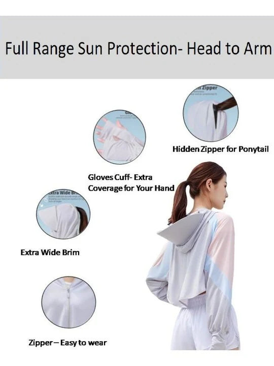 Sun & UV Protection UPF Jacket With Visor