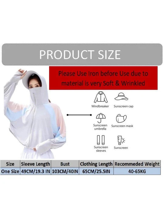 Sun & UV Protection UPF Jacket With Visor